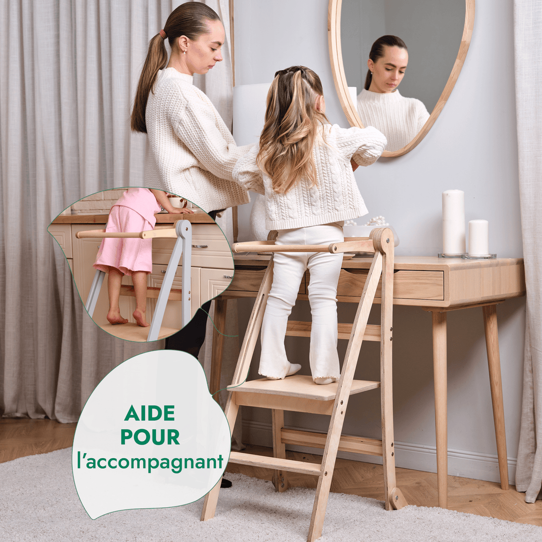 Tour d'apprentissage : Tabouret pliable pour tout - petits - Gris - Goodevas FR