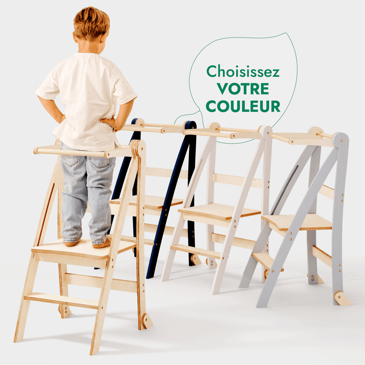 Tour d'apprentissage : Tabouret pliable pour tout - petits - Gris - Goodevas FR