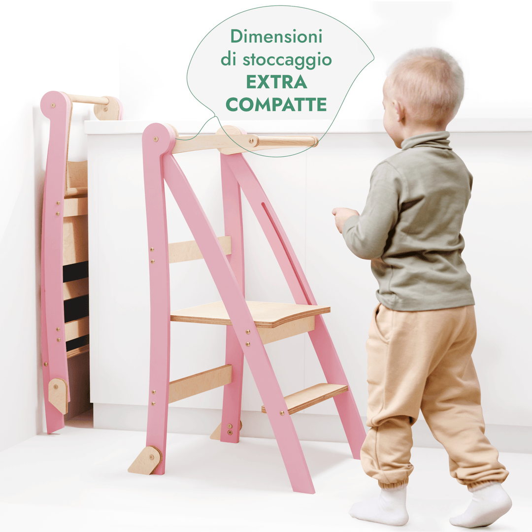 Tour d'apprentissage : Tabouret pliable pour tout - petits - Rose - Goodevas FR