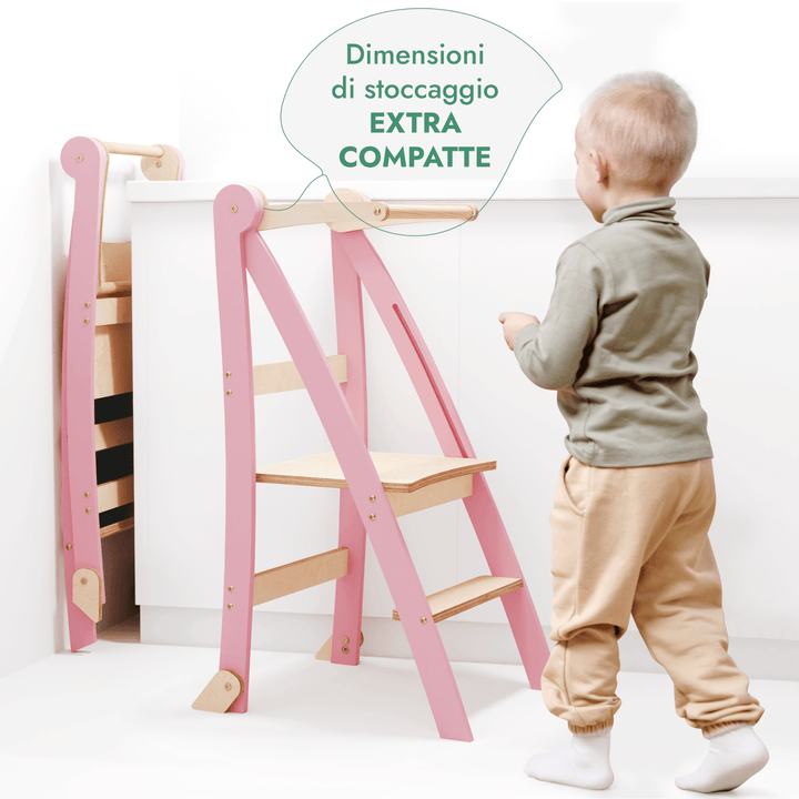 Tour d'apprentissage : Tabouret pliable pour tout - petits - Rose - Goodevas FR