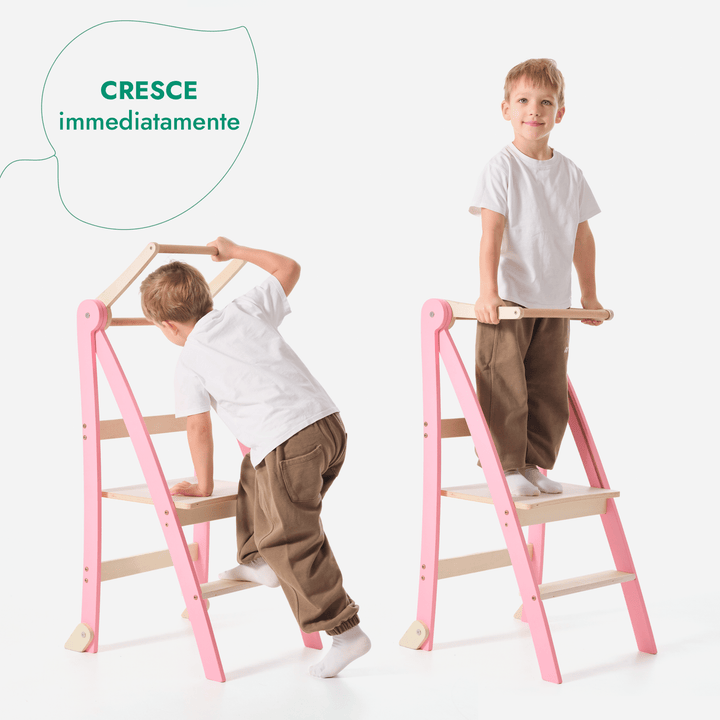 Tour d'apprentissage : Tabouret pliable pour tout - petits - Rose - Goodevas FR