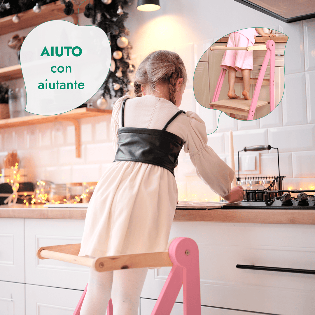 Tour d'apprentissage : Tabouret pliable pour tout - petits - Rose - Goodevas FR